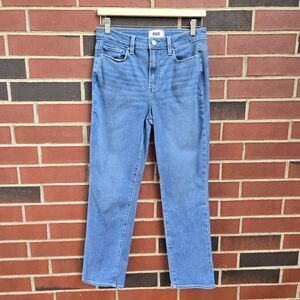 Paige Jacqueline Straight Jeans Stretchy Denim Medium Wash Blue Size 29